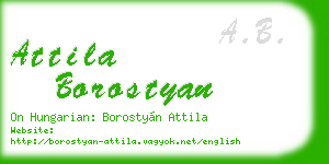 attila borostyan business card